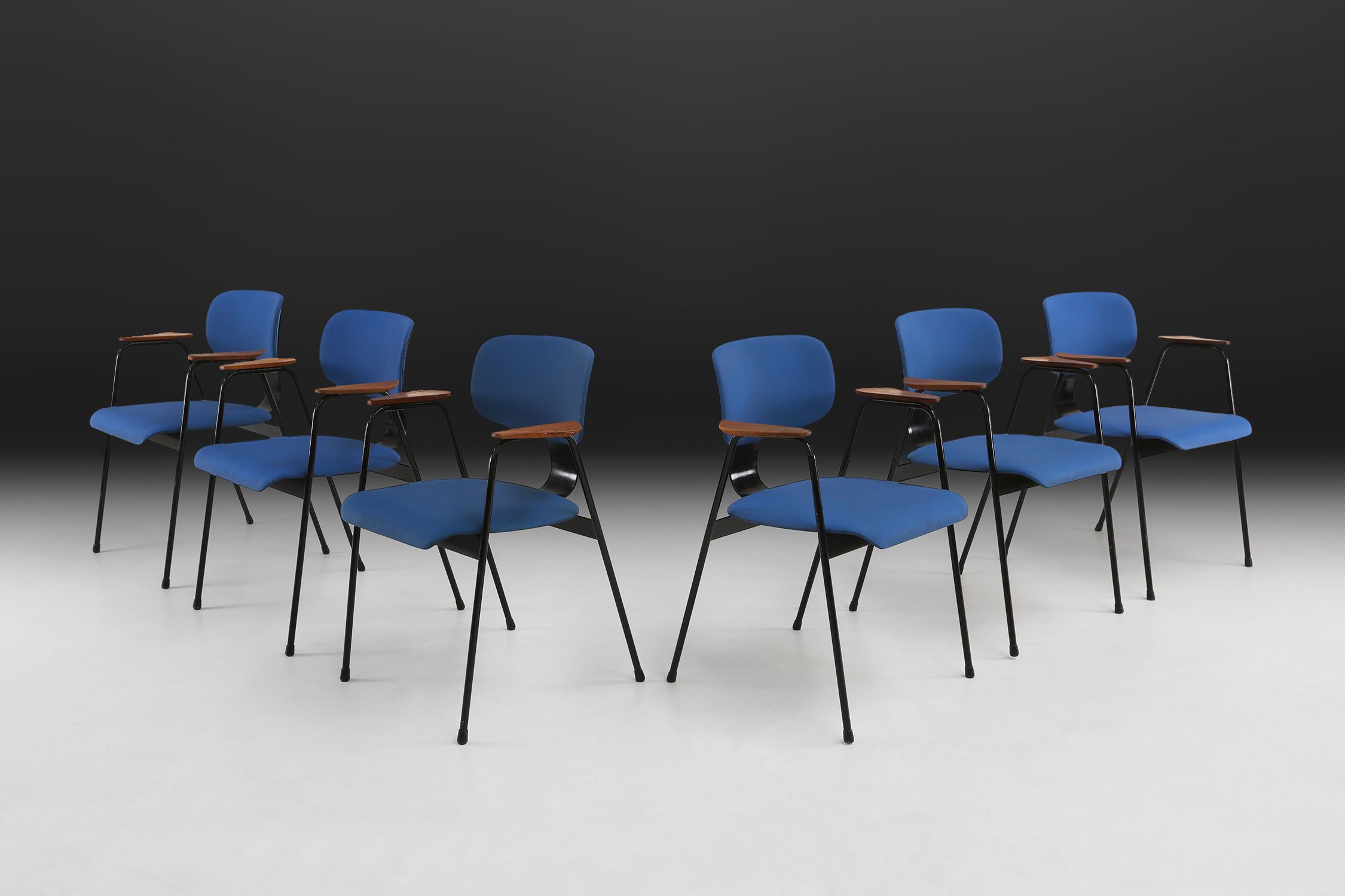 Set of 6 Dining Chairs by Willy Van Der Meeren for Tubax, Belgium, 1950sthumbnail